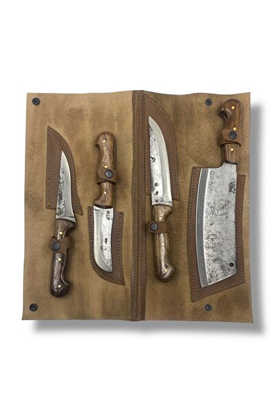 Mizan Gerçek El Dövmesi Bıçak Seti Kasap - Kurban Bıçağı Seti