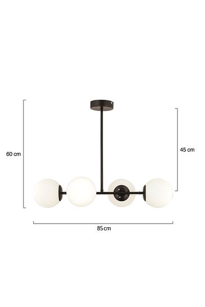 Apliqa Lustra HubRom, LEMA 3582-04-BL 85x60 cm 4xE27-60W Negru
