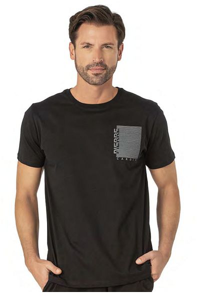 Pierre Cardin Men's Black C � K Sleeve Printed Home Clothing Set