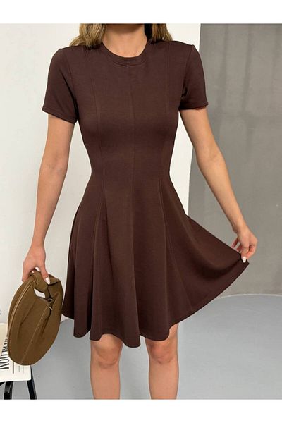 İLKCET MODA Modal Υφασμάτινο Γυναικείο Μίνι Άνετο Φόρεμα