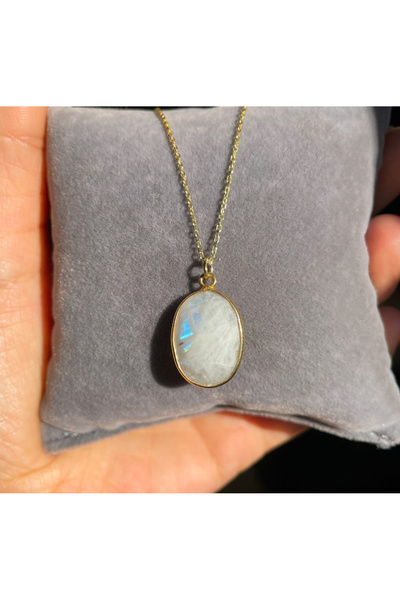 Src Jewelry 925 Ayar Gümüş Aytaşı Doğal Taş Kolye