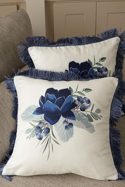Pilloveland 2 Huse de Perna cu Franjuri Fata Dubla 43*43 Cm - Rosa