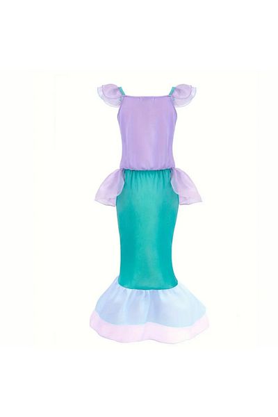 darko Mermaid Dress - Green-Purple, Girl's Party/Wedding Midi Long Length Dress