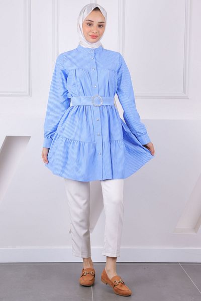 İmajButik Tunica din popelin cu dungi albastre