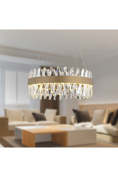 Apliqa Lustra Led Cristal HubRom, BRAMPTON 3962-50-FR 50x70 cm 85 W Antiq