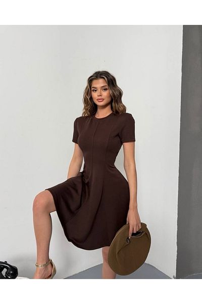 İLKCET MODA Modal Υφασμάτινο Γυναικείο Μίνι Άνετο Φόρεμα