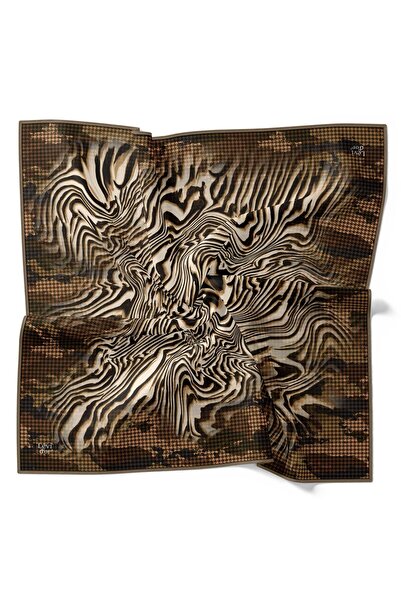 Levidor gold zebra desenli eşarp