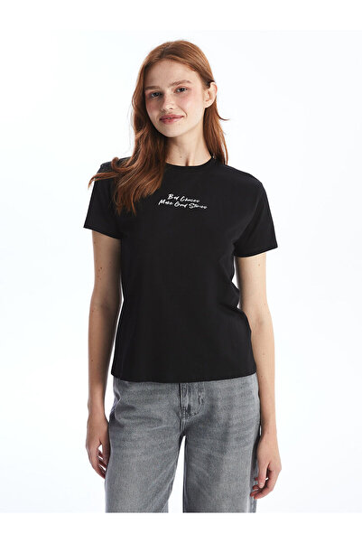 LC Waikiki Γυναικείο T-Shirt με στάμπα με λαιμόκοψη