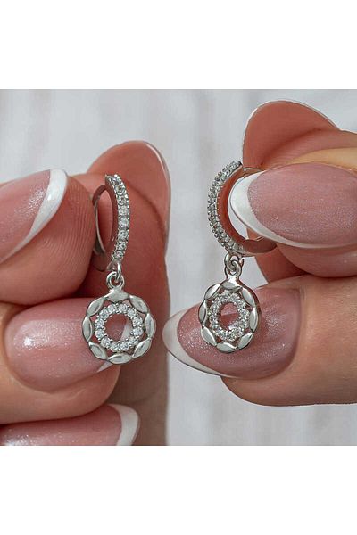 Skygo Hoop Women's Earrings - Silver Dangle