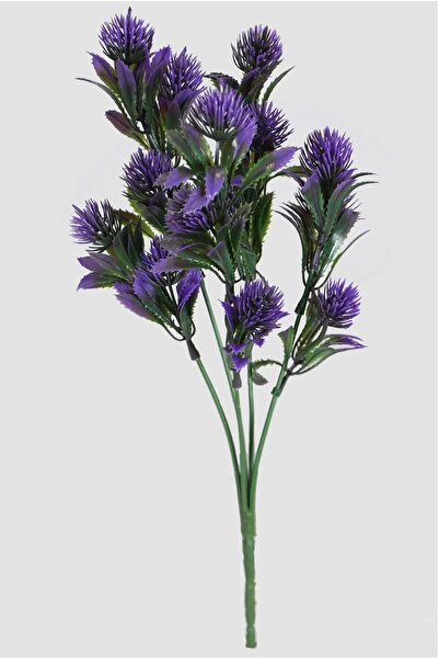 BYSHOME 5 Dal Yapay Çiçek Plastik Demet Mor Iğneli Çam Demeti Garnitür Aradal Dekoratif Yapay Bitki