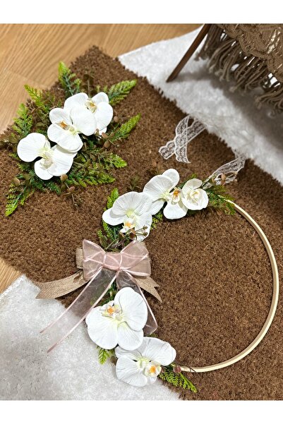 Marrone Σετ στολίδι πόρτας με ορχιδέα