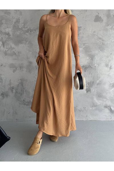 02Lady Fashion Rochie Aerobin casual din bumbac, cu bretele ajustabile