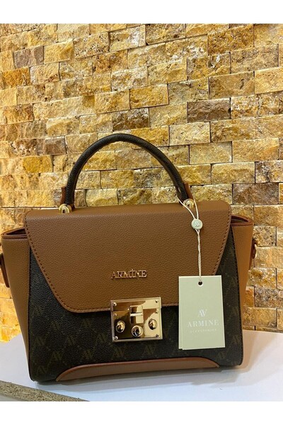 Armine Practical Dotted Brown Shoulder Bag Handbag