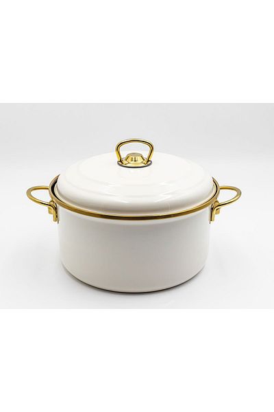 Bonera Cream Enamel 22 cm Deep Pot