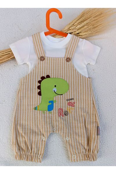 Modomood Bilge Trend Baby Boy Child Linen Salopet T-Shirt Two Piece Suit