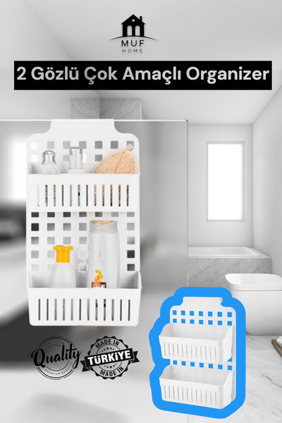 MUF HOME Çok Amaçlı Organizer Dolap Içi Düzenleyici Raf Banyo Ve Kozmetik Düz...
