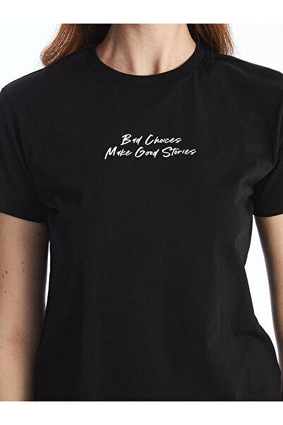 LC Waikiki Γυναικείο T-Shirt με στάμπα με λαιμόκοψη