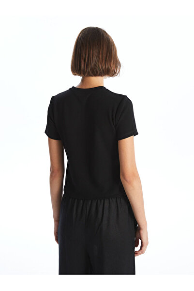 LC Waikiki Γυναικείο μπλουζάκι με μονόχρωμο κοντομάνικο Crew Neck