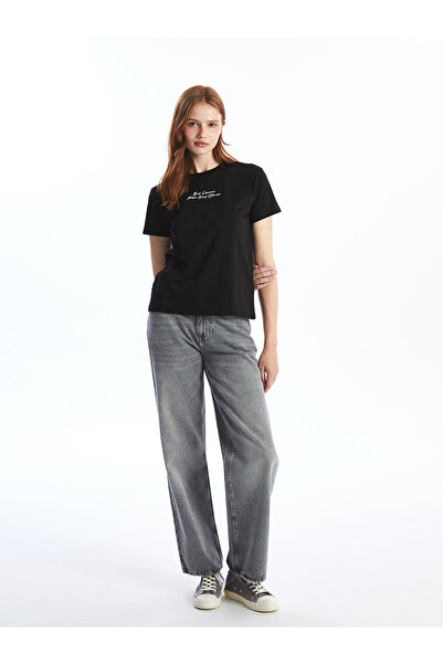 LC Waikiki Γυναικείο T-Shirt με στάμπα με λαιμόκοψη