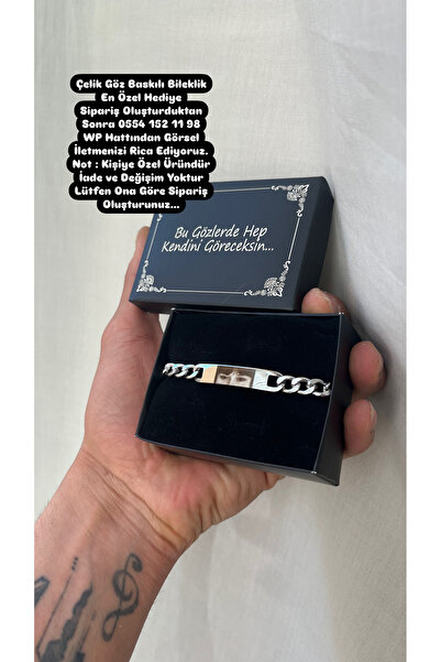 Çelik Çelik Göz Baskılı Bileklik - Bu Gözlerde Hep Kendini Göreceksin