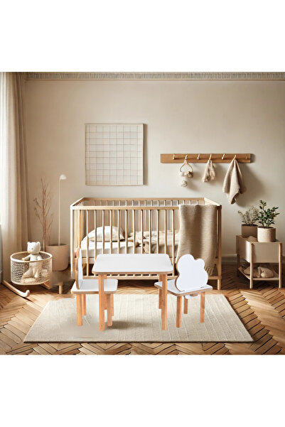 wudie Çocuk 1 Masa Ve 2 Sandalye Takımı Aktivite Masası Çocuk Mobilyası Çalış...