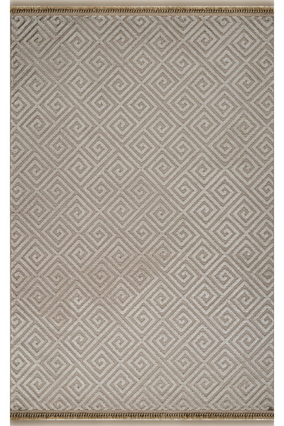 Apex Halı Anemon 6813 Vizon Yumuşak Dokulu İskandinav Motifli Kaymaz Yıkanabi...