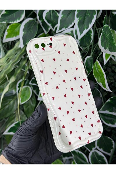Store IPHONE 7 PLUS / 8 PLUS UYUMLU MİNİ KALP BASKILI DESENLİ SİLİKON KILIF