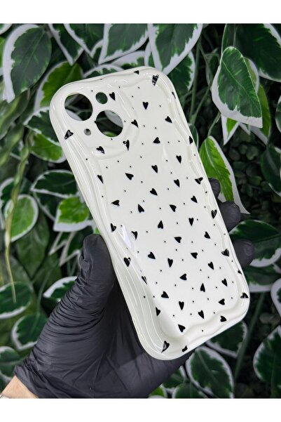 Store IPHONE 13 UYUMLU MİNİ KALP BASKILI DESENLİ SİLİKON KILIF