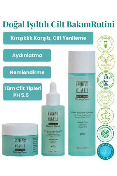 Gardens Objet Kore Cilt Bakım Seti - Tonik, Ampul Ve Krem Ile Yaşlanma Karşıt...