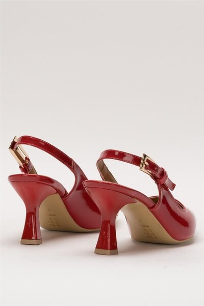 Liger Women's 8 cm Heeled Shoes Red Pointed Toe Open Back