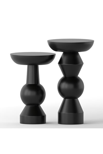 More Wood Design Doğal Ahşap 2'li Mantar Sehpa