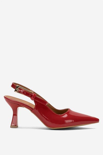 Liger Women's 8 cm Heeled Shoes Red Pointed Toe Open Back