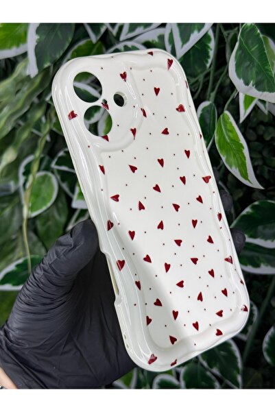 Store IPHONE 16 PLUS UYUMLU MİNİ KALP BASKILI DESENLİ SİLİKON KILIF