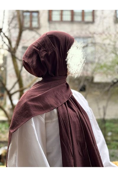 shalby Cotton Crash Shawl - Bitter Brown Colored