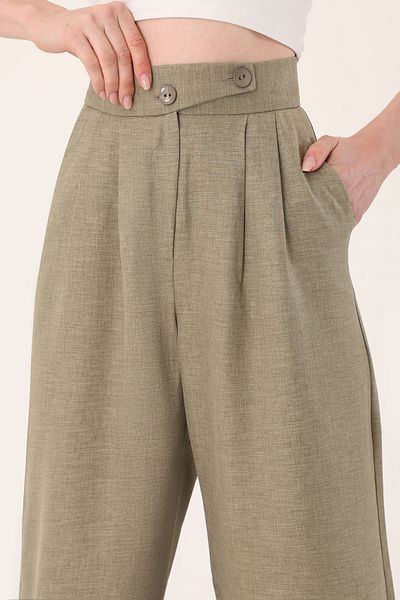 Hazel Korean Model Palazzo Pants with Linen Blend