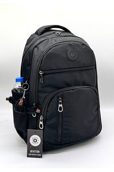 Bevitton Waterproof Fabric School Bag - Black
