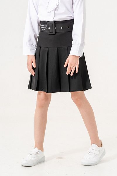 GİYİCEM TEKSTİL Fusta plisată cu curea pentru fetiță cu pantaloni scurți 6202