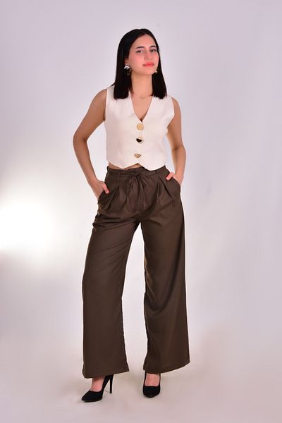 Melike Bakar Boutique Lacing Detail Palazzo Trousers