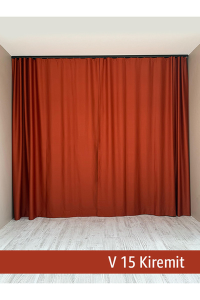 mep mekanik Donatti Brick Color Star Blackout Single Wing Background Curtain