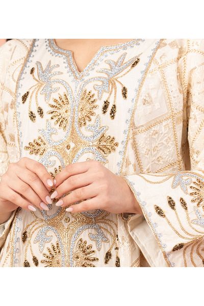 IKKXA Embroidered Crystal Luxe Jalabiya