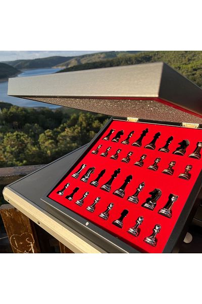 banabirhediye Premium Medium Size Classic Chess Set Wooden Chess, Gift Chess Set Size: 30X30X6 cm