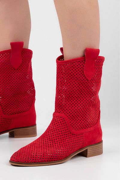 CICIKIZ Short Heel Perforated Summer Boots