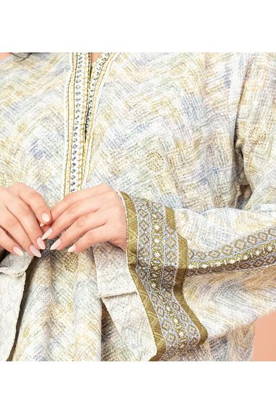 IKKXA Modern Embroidery Jalabiya
