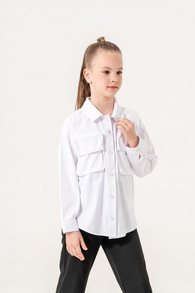 GİYİCEM TEKSTİL Cămașă cu buzunar cu burduf pentru fetiță 6402