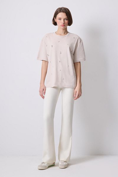 Touché Privé Stone Embroidered Oversize T-Shirt