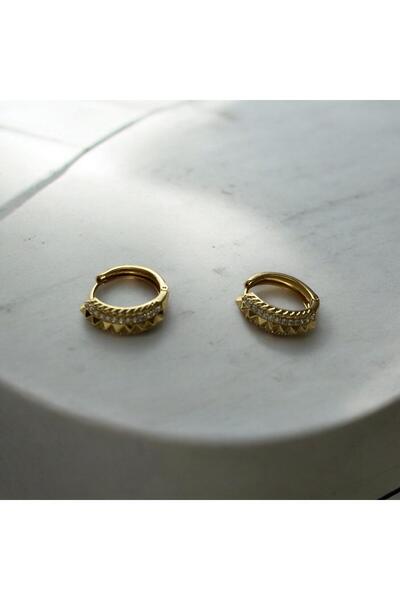 XUPING JEWELRY Xuping Bambo Taşlı Gold Küpe