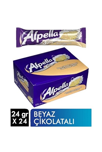 Ülker Alpella 3gen Beyaz Çikolatalı Gofret 24 Adet
