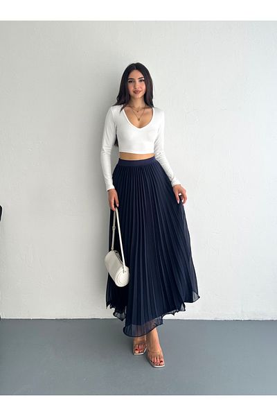 sportiness FUSTA ELASTICĂ LA TALIE FUSTA ȘIFON PLEATĂ CU VÂRful MINI