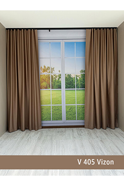 mep mekanik Donatti Vizon Açık Kahverengi Star Blackout Pilesiz Tek Kanat Fon...