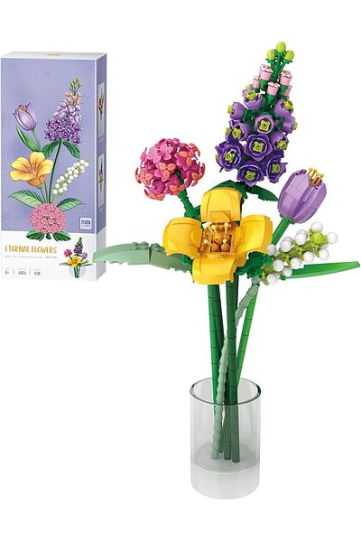 Fillikutum Colorful Flower Bouquet 608 Pieces Creative Decorative Making Set for Adults Purple Lavender